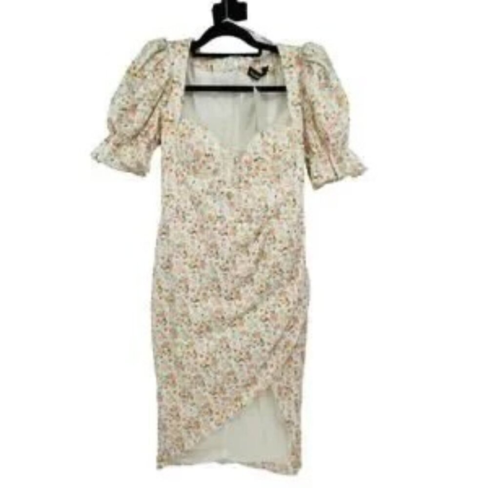 Lavish Alice Dress Size 8 Puff Sleeve Lace Trim Midi NWT $250 - Picture 9 of 9